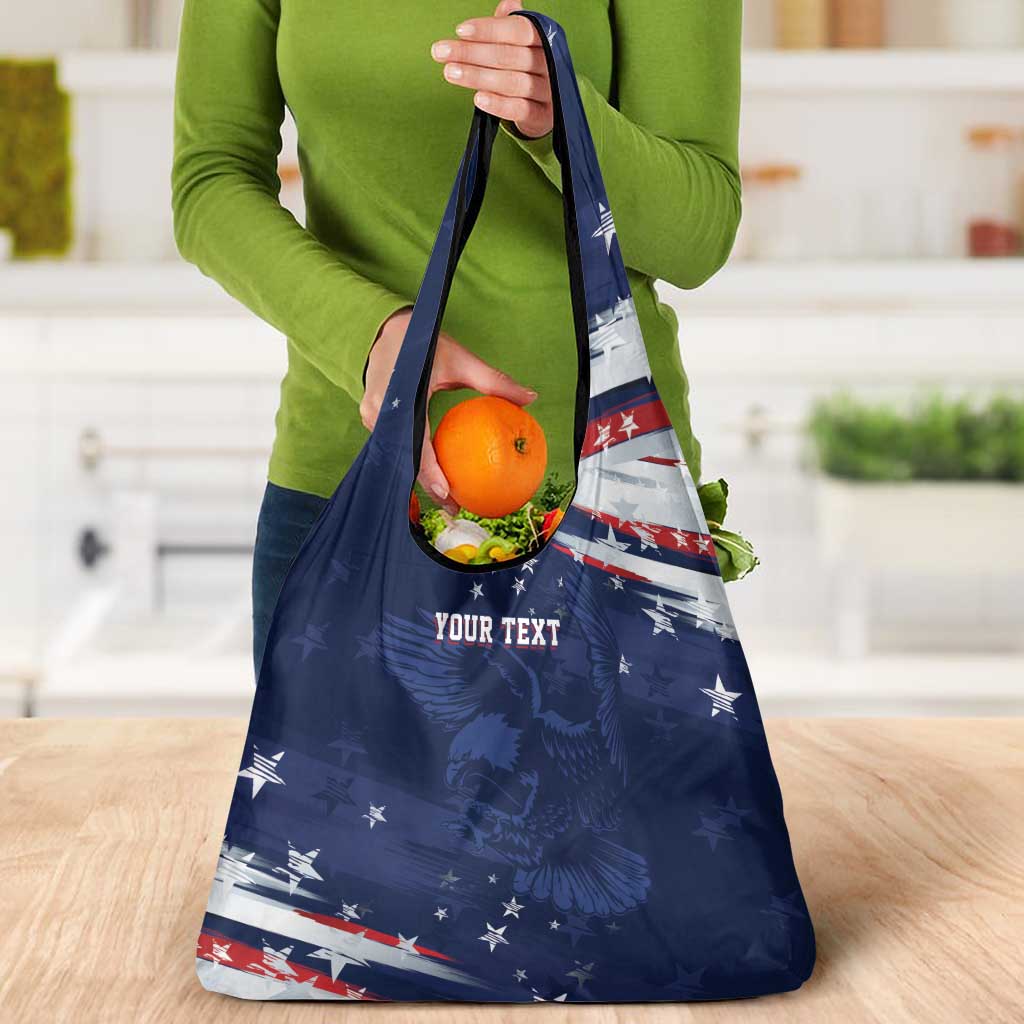 Personalized Fourth Of July USA Grocery Bag The Stars and Eagle