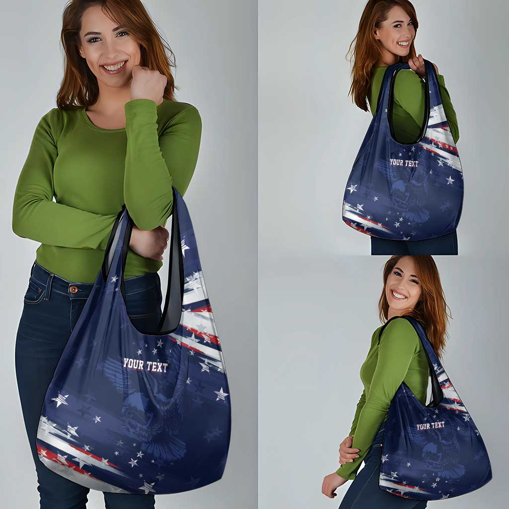 Personalized Fourth Of July USA Grocery Bag The Stars and Eagle