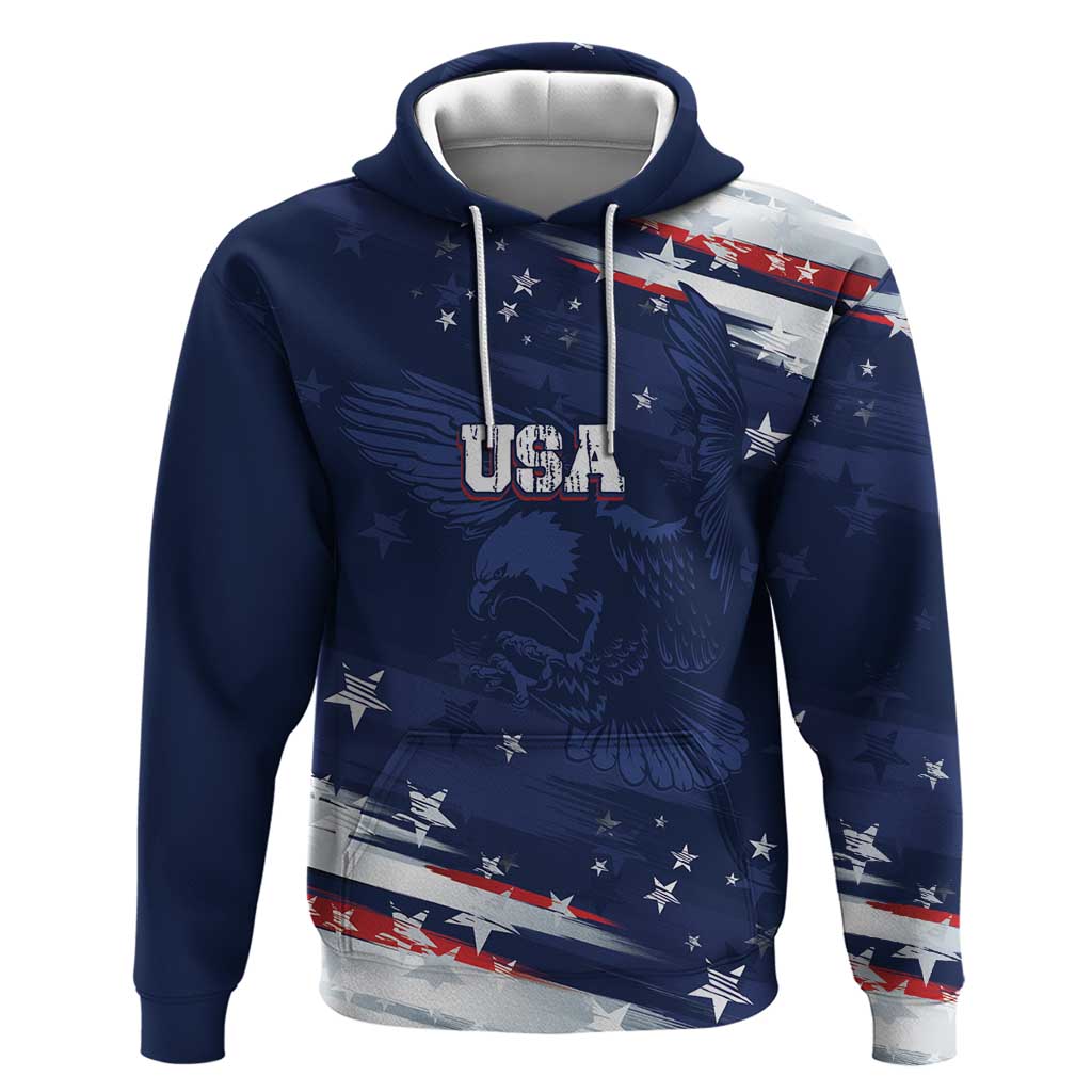 Personalized Fourth Of July USA Hoodie The Stars and Eagle