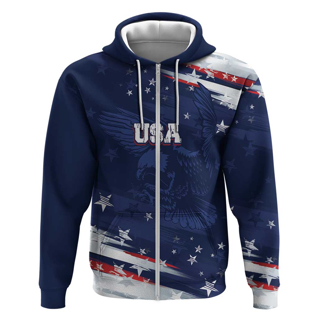 Personalized Fourth Of July USA Hoodie The Stars and Eagle