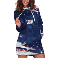 Personalized Fourth Of July USA Hoodie Dress The Stars and Eagle