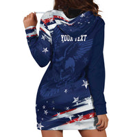 Personalized Fourth Of July USA Hoodie Dress The Stars and Eagle