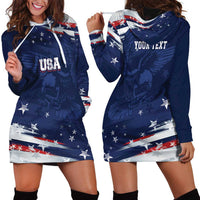 Personalized Fourth Of July USA Hoodie Dress The Stars and Eagle