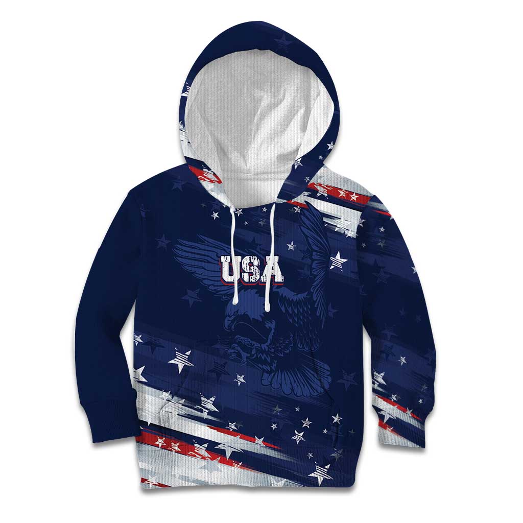 Personalized Fourth Of July USA Kid Hoodie The Stars and Eagle