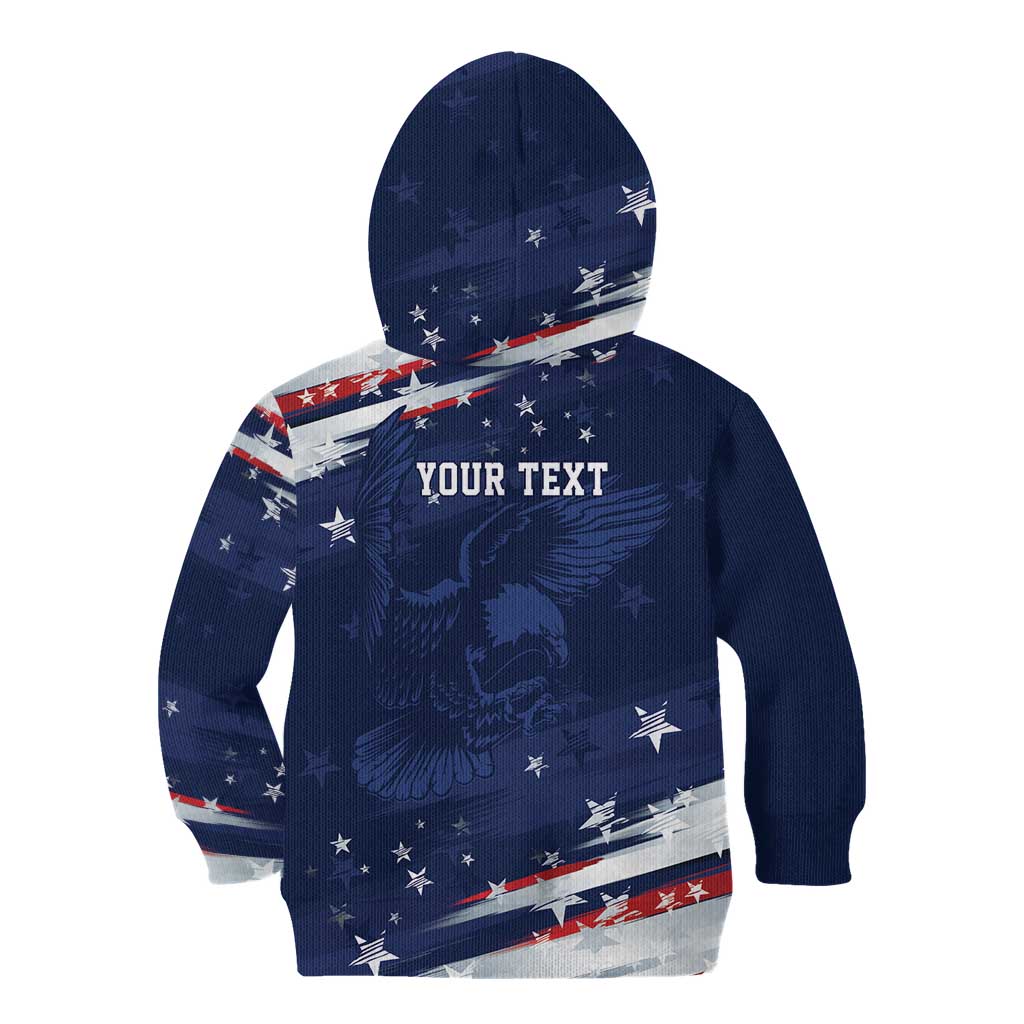 Personalized Fourth Of July USA Kid Hoodie The Stars and Eagle