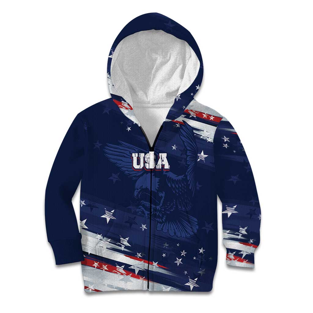 Personalized Fourth Of July USA Kid Hoodie The Stars and Eagle