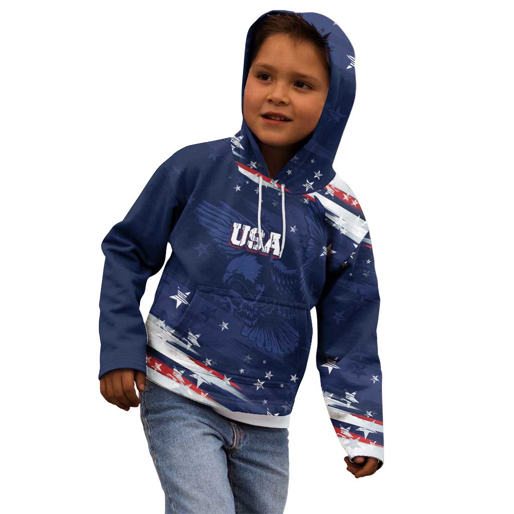 Personalized Fourth Of July USA Kid Hoodie The Stars and Eagle
