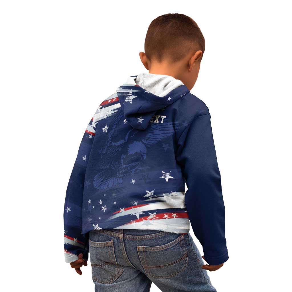Personalized Fourth Of July USA Kid Hoodie The Stars and Eagle