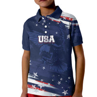 Personalized Fourth Of July USA Kid Polo Shirt The Stars and Eagle