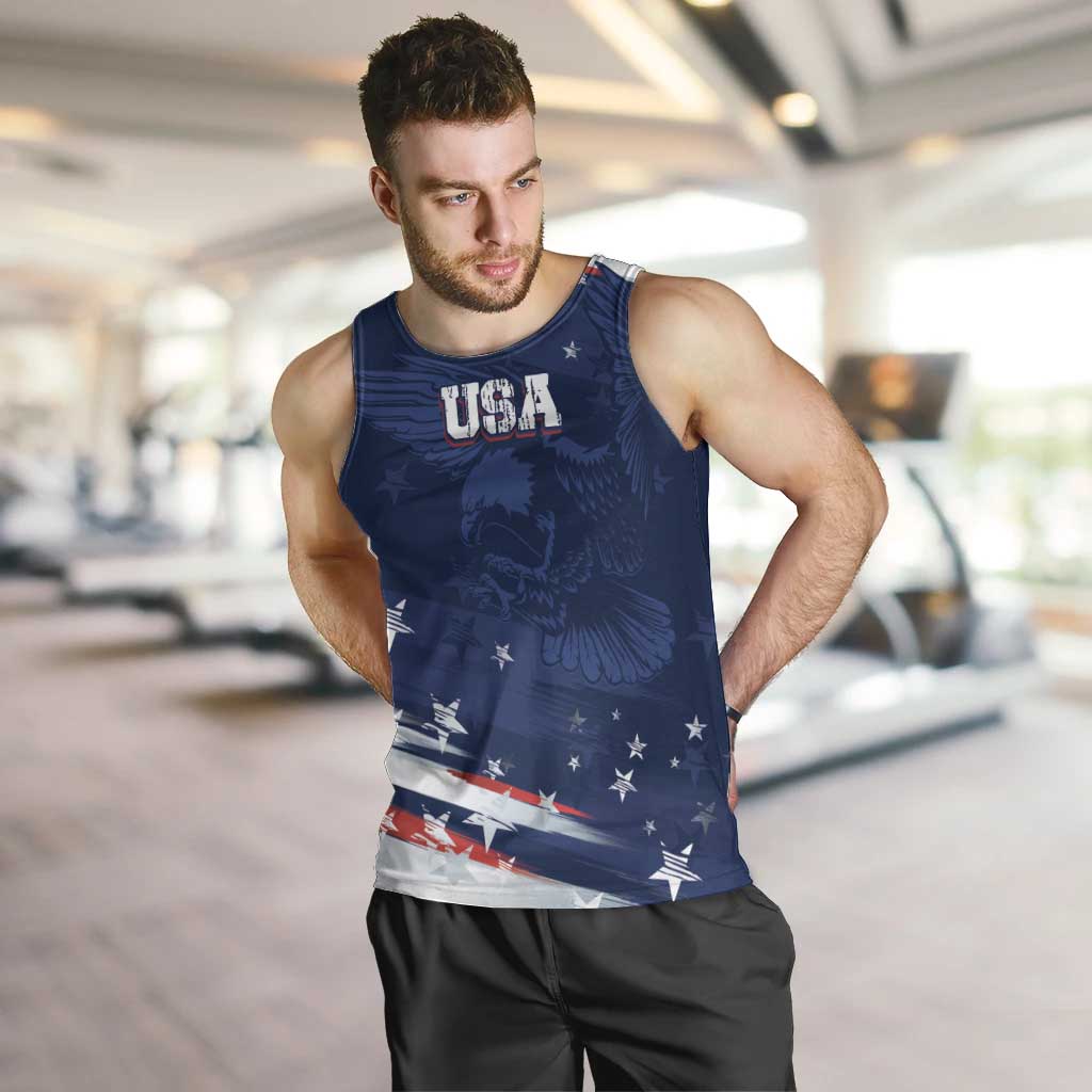 Personalized Fourth Of July USA Men Tank Top The Stars and Eagle
