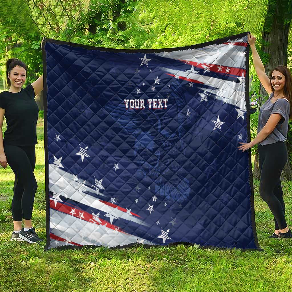 Personalized Fourth Of July USA Quilt The Stars and Eagle