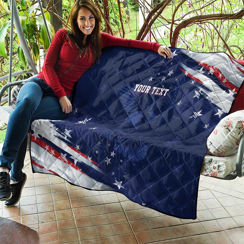 Personalized Fourth Of July USA Quilt The Stars and Eagle