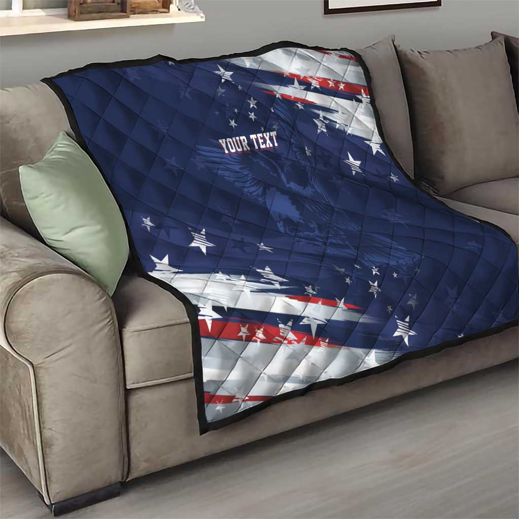 Personalized Fourth Of July USA Quilt The Stars and Eagle