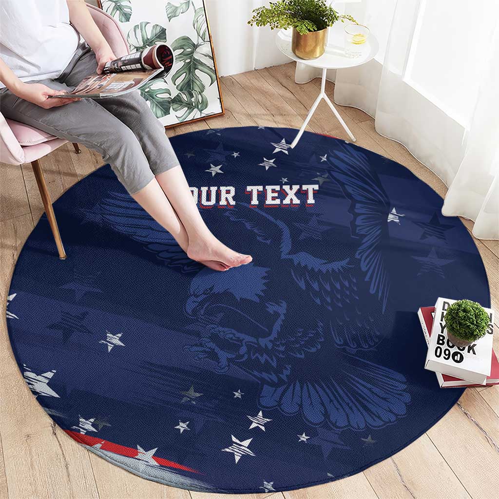 Personalized Fourth Of July USA Round Carpet The Stars and Eagle