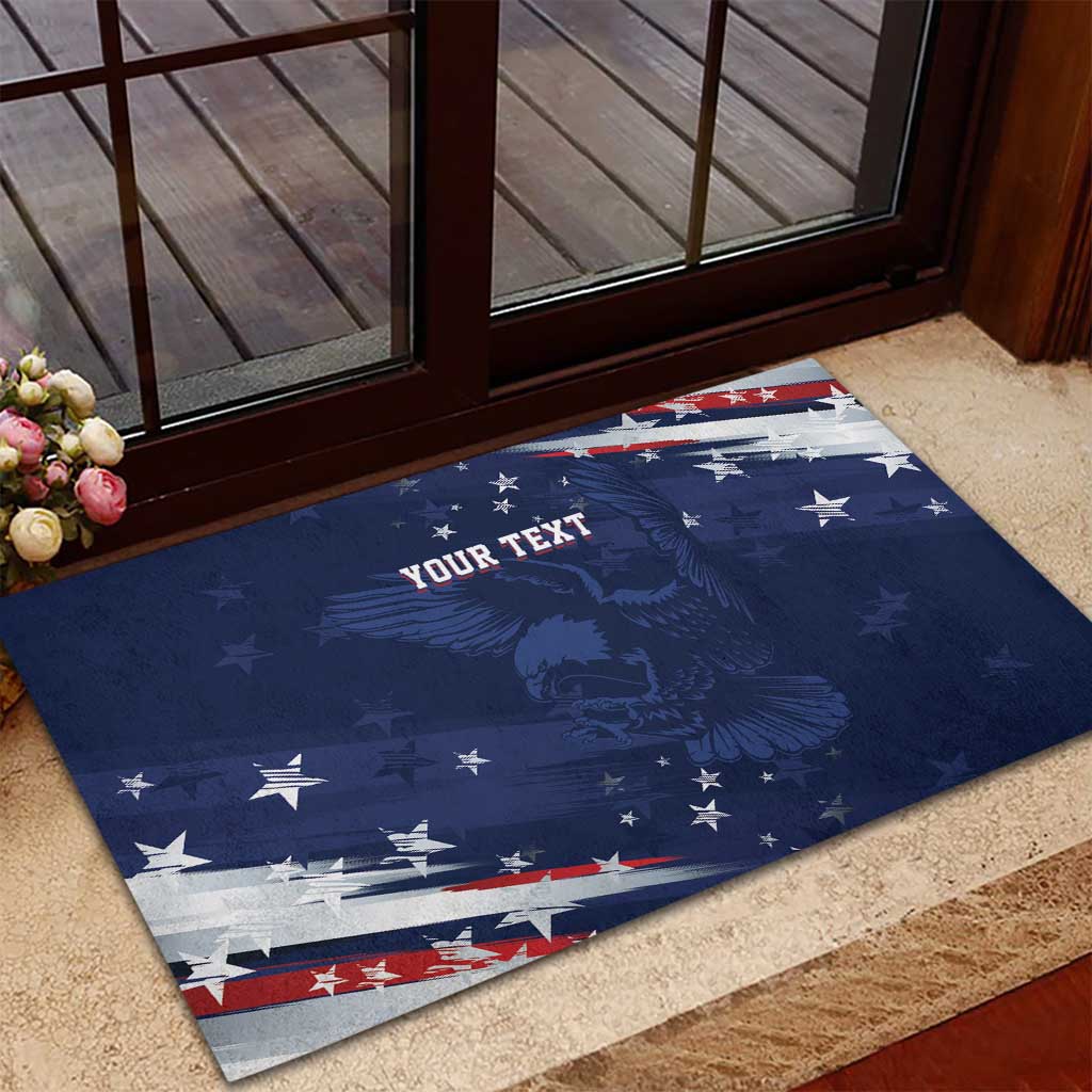 Personalized Fourth Of July USA Rubber Doormat The Stars and Eagle