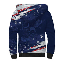 Personalized Fourth Of July USA Sherpa Hoodie The Stars and Eagle