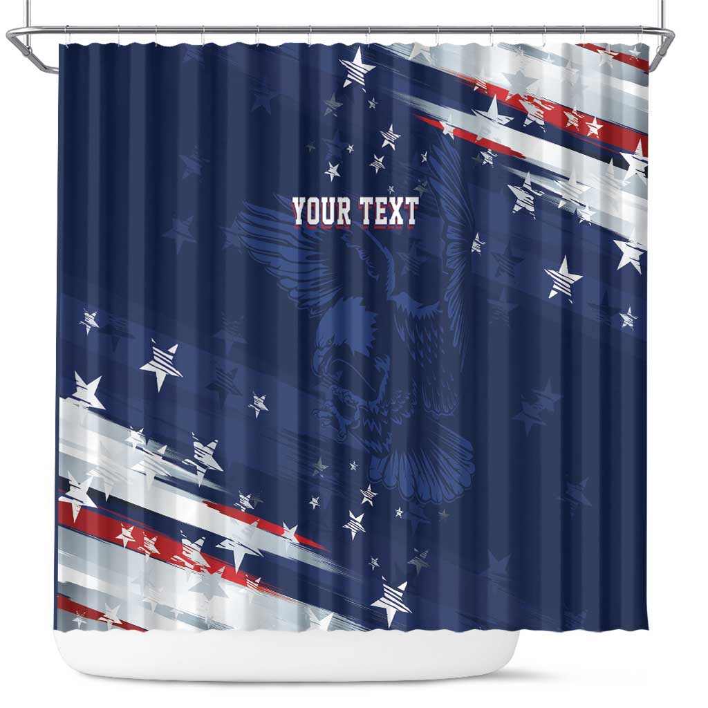 Personalized Fourth Of July USA Shower Curtain The Stars and Eagle