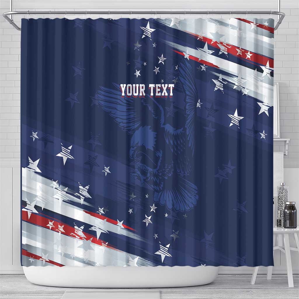 Personalized Fourth Of July USA Shower Curtain The Stars and Eagle