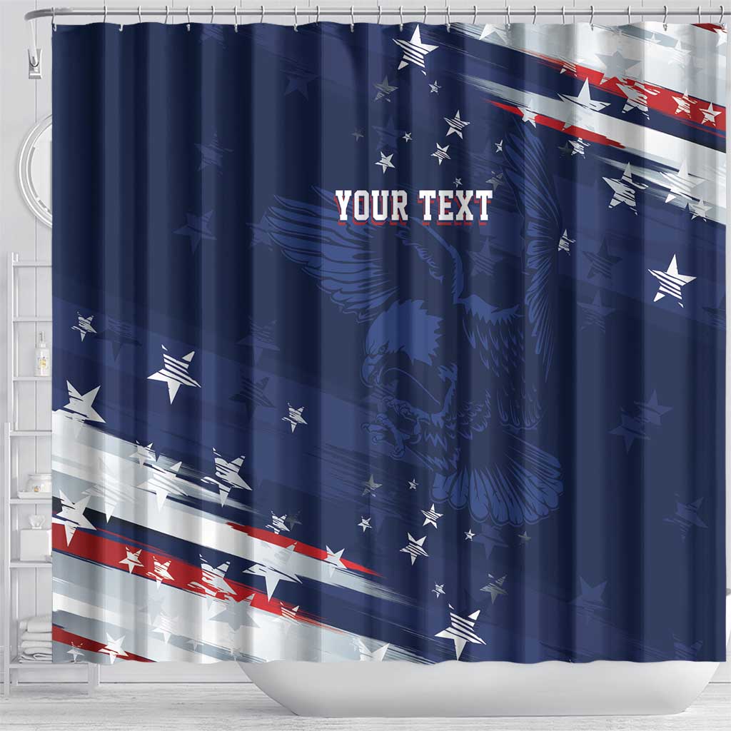Personalized Fourth Of July USA Shower Curtain The Stars and Eagle