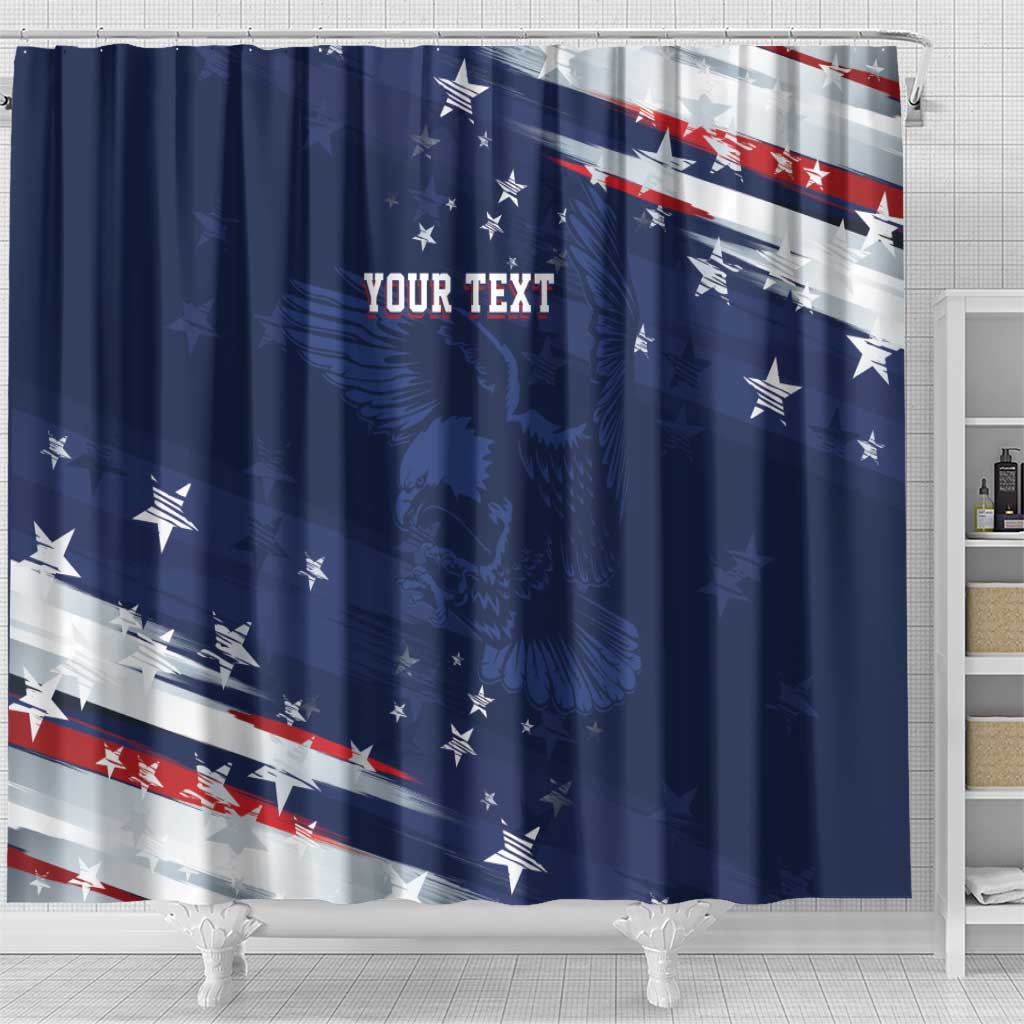 Personalized Fourth Of July USA Shower Curtain The Stars and Eagle