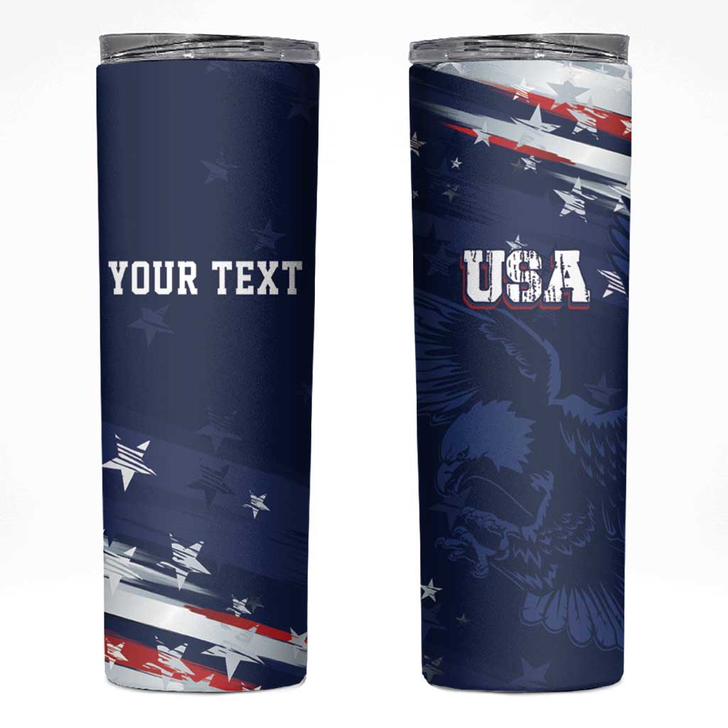 Personalized Fourth Of July USA Skinny Tumbler The Stars and Eagle