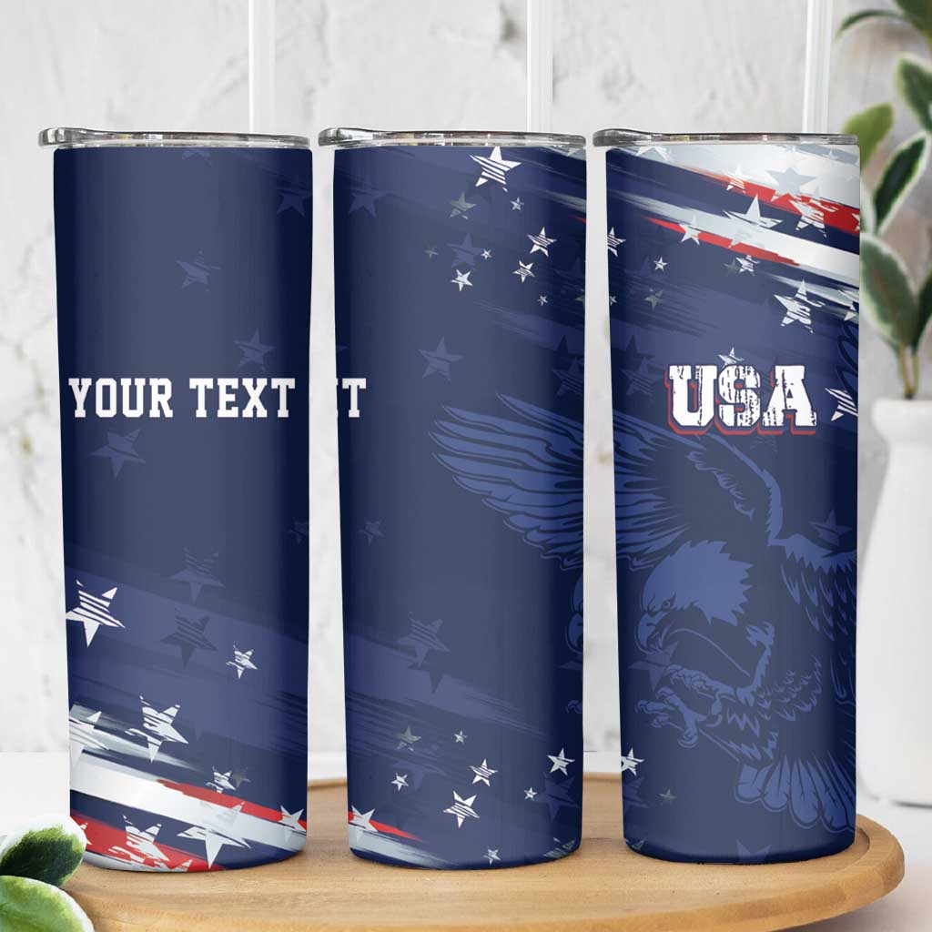Personalized Fourth Of July USA Skinny Tumbler The Stars and Eagle