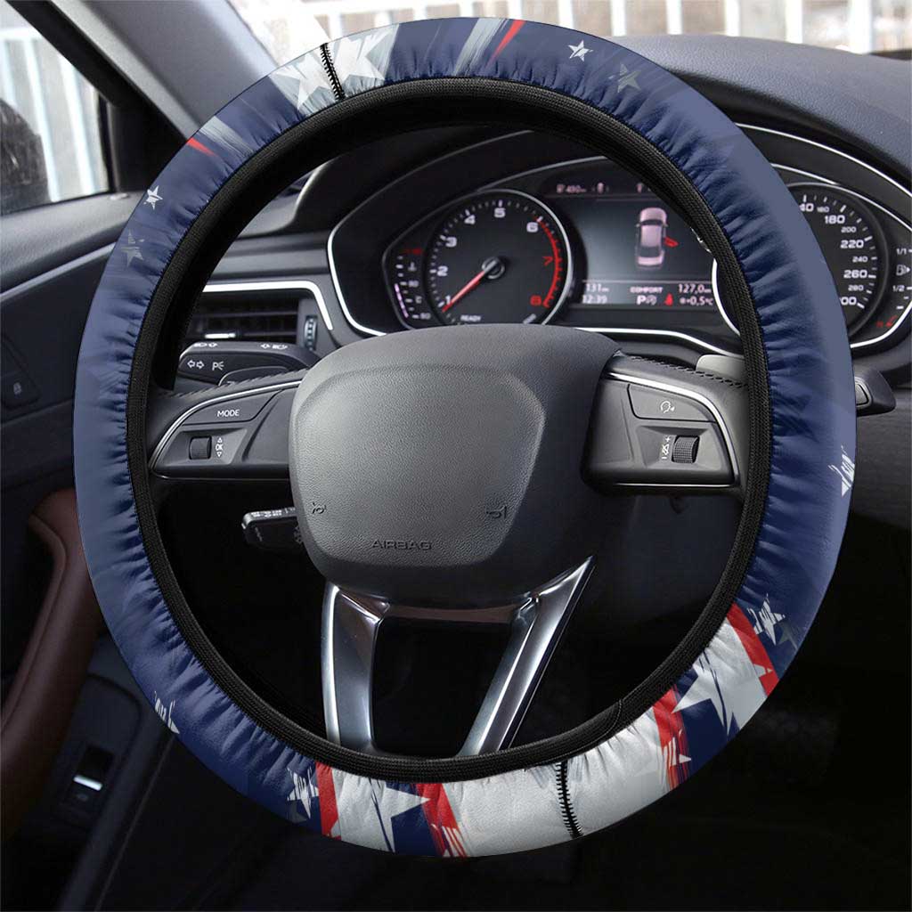 Fourth Of July USA Steering Wheel Cover The Stars and Eagle