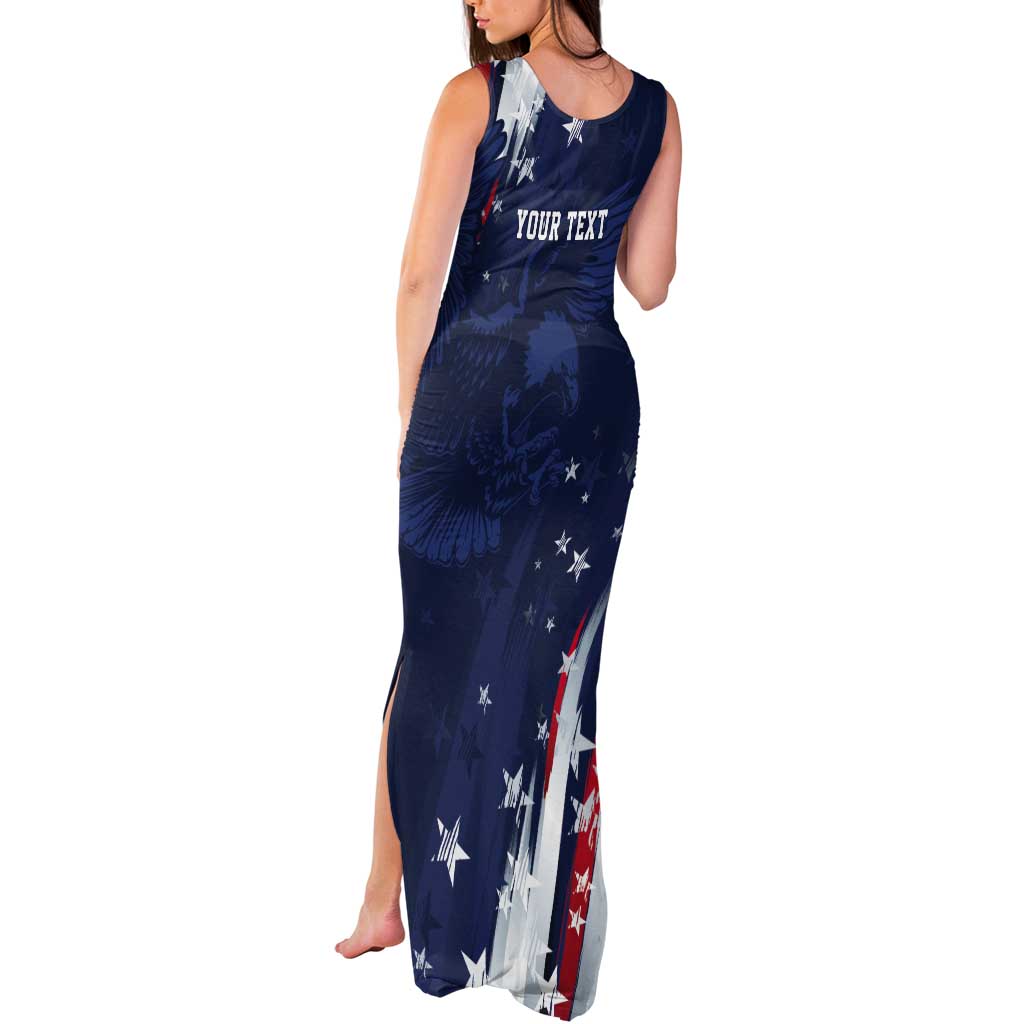 Personalized Fourth Of July USA Tank Maxi Dress The Stars and Eagle