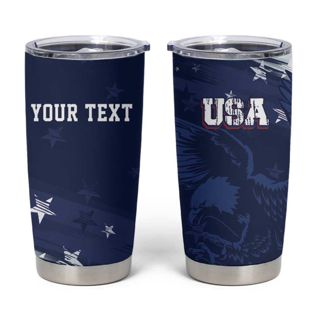 Personalized Fourth Of July USA Tumbler Cup The Stars and Eagle