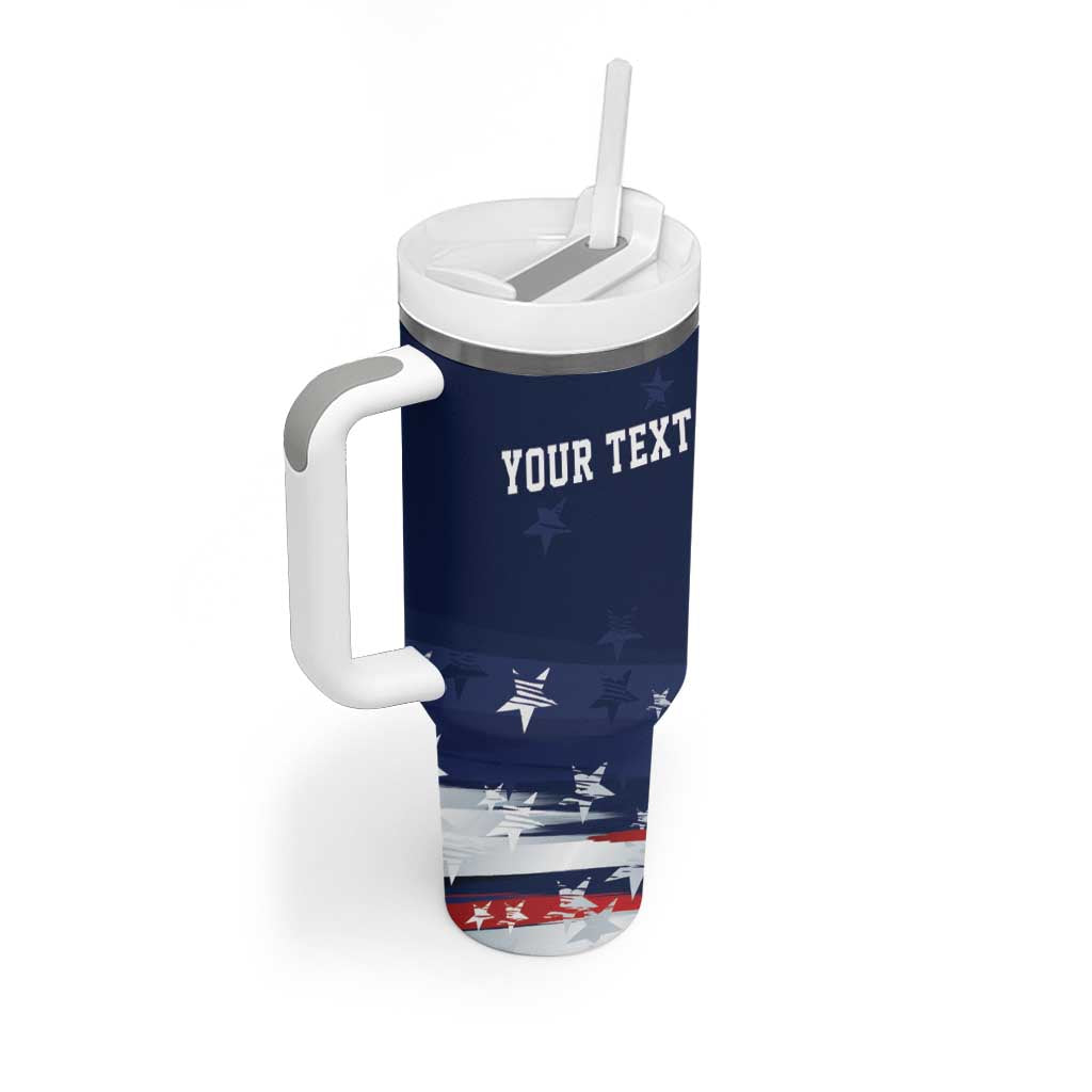 Personalized Fourth Of July USA Tumbler With Handle The Stars and Eagle