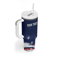 Personalized Fourth Of July USA Tumbler With Handle The Stars and Eagle