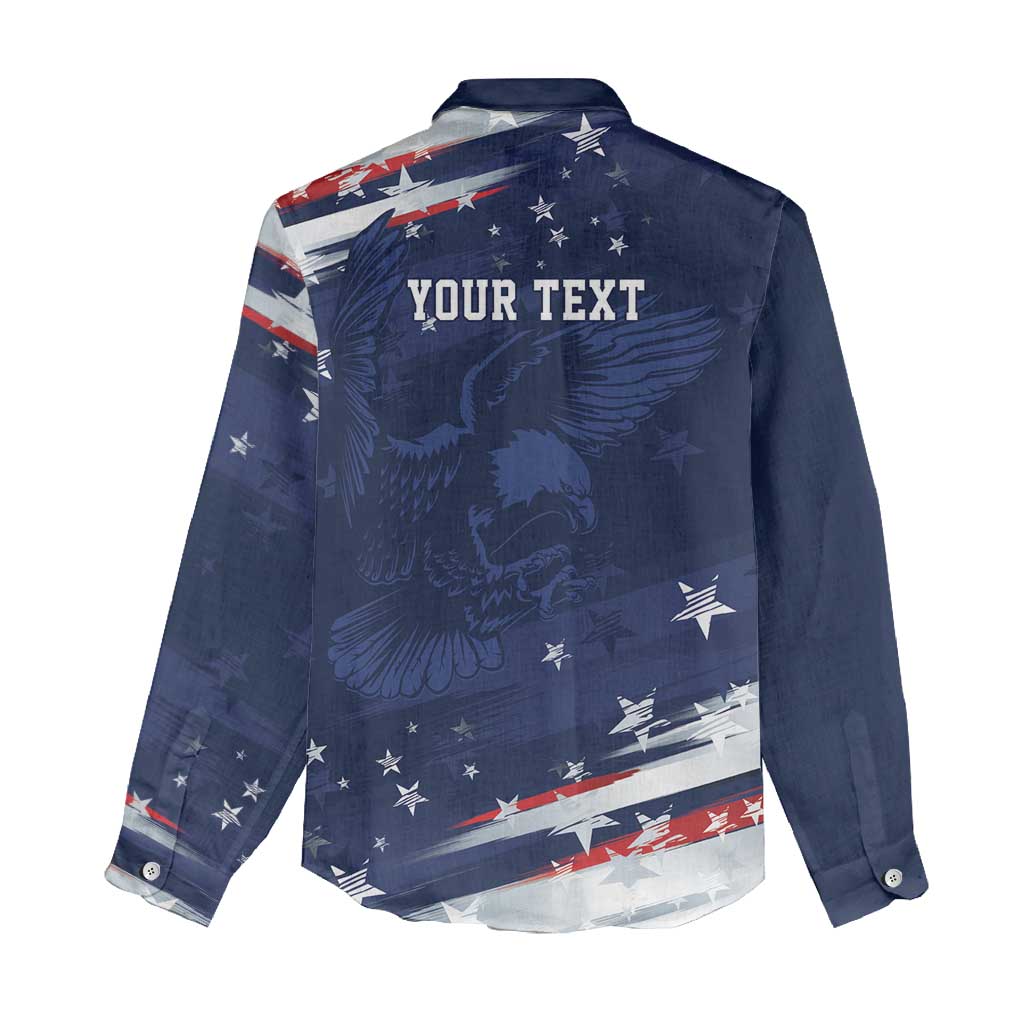 Personalized Fourth Of July USA Women Casual Shirt The Stars and Eagle
