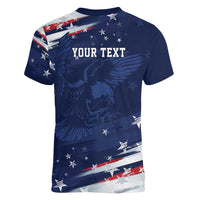 Personalized Fourth Of July USA Women V-Neck T-Shirt The Stars and Eagle