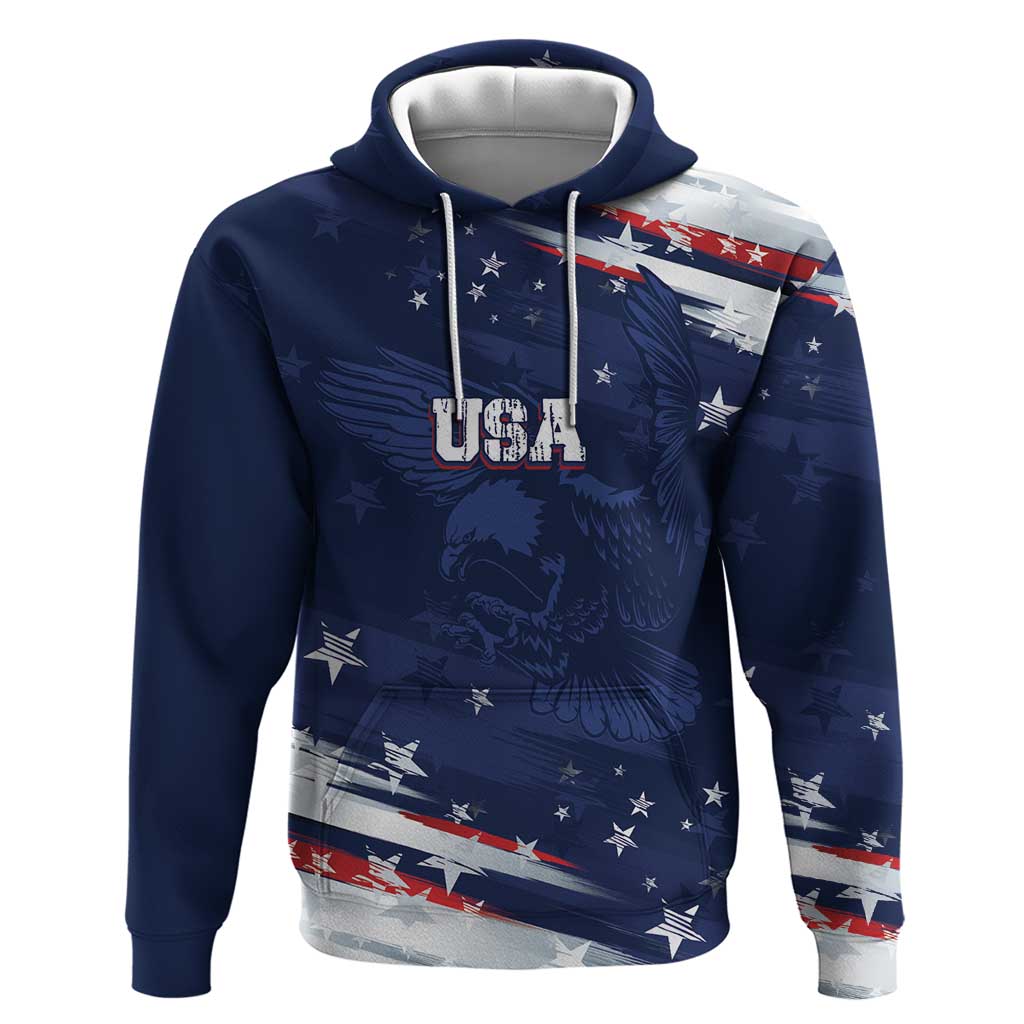 Personalized Fourth Of July USA Zip Hoodie The Stars and Eagle