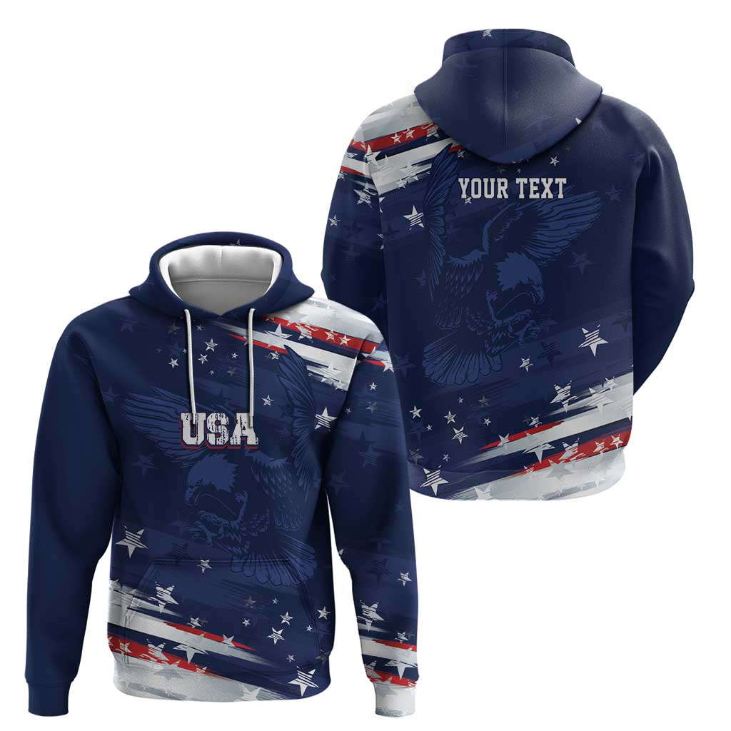 Personalized Fourth Of July USA Zip Hoodie The Stars and Eagle