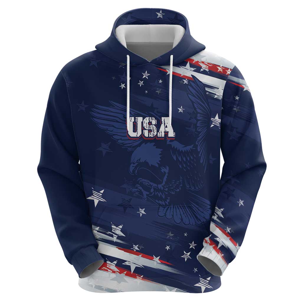 Personalized Fourth Of July USA Zip Hoodie The Stars and Eagle