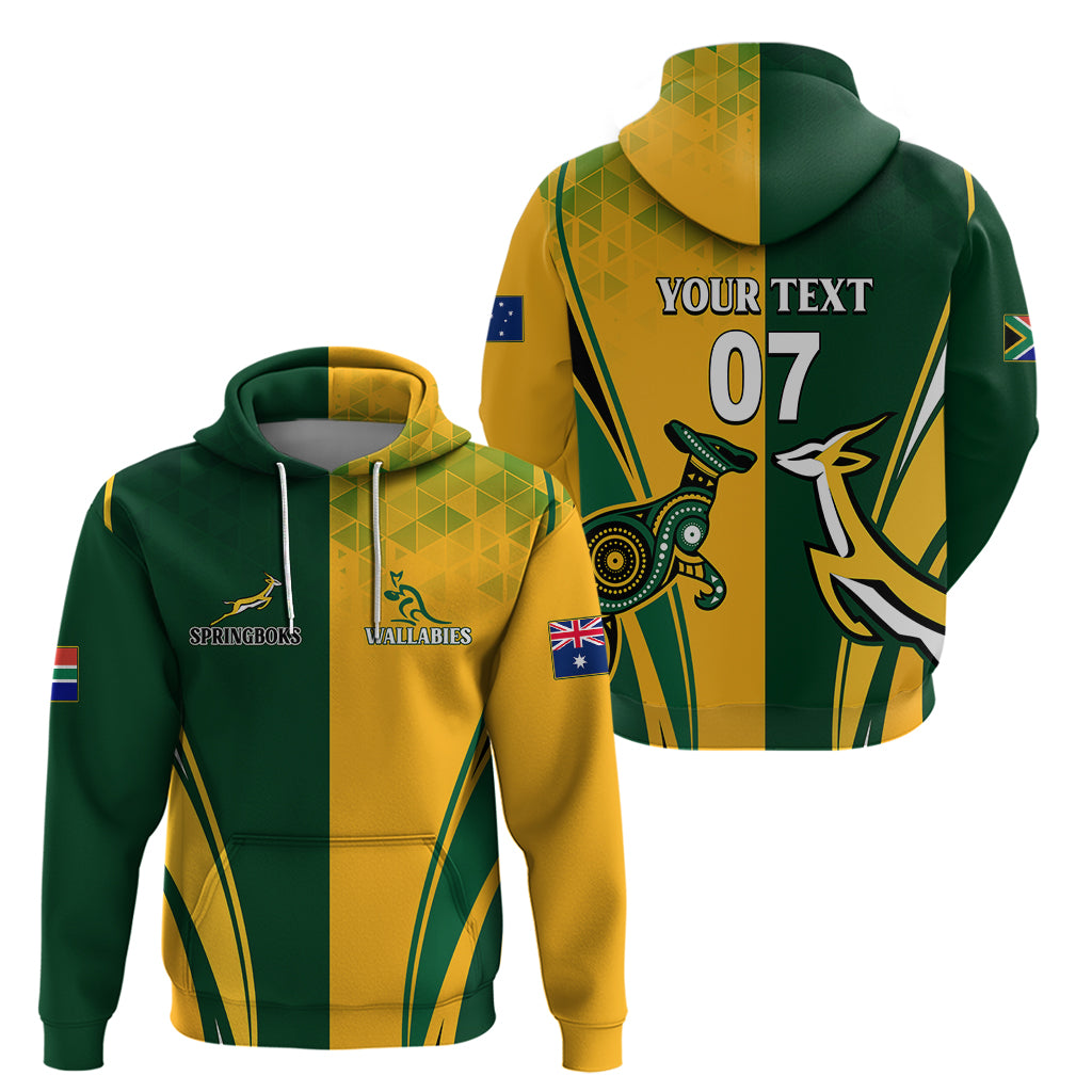 Personalised Australia Mix South Africa Rugby Hoodie Wallabies And Springboks - Champions Special Ver - Wonder Print Shop