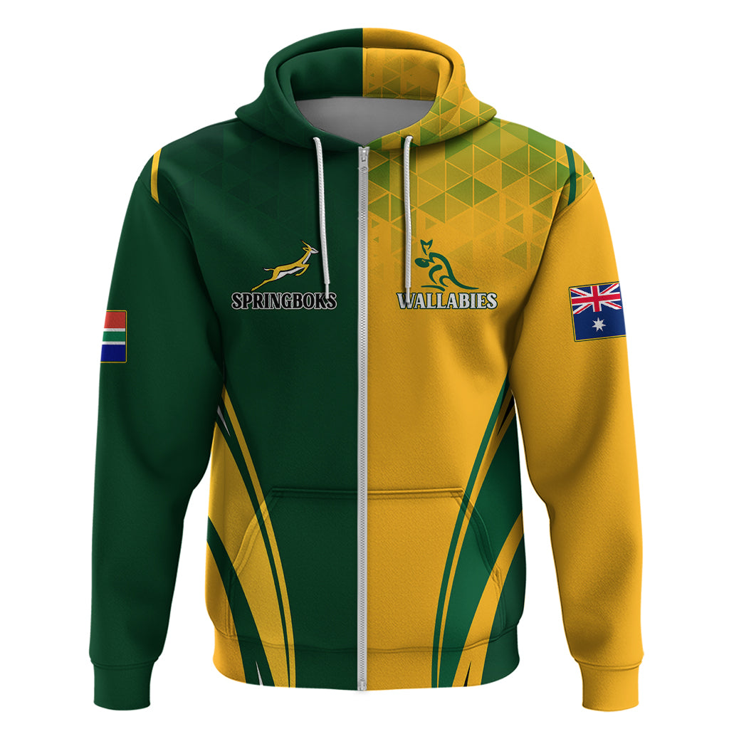 Personalised Australia Mix South Africa Rugby Hoodie Wallabies And Springboks - Champions Special Ver - Wonder Print Shop
