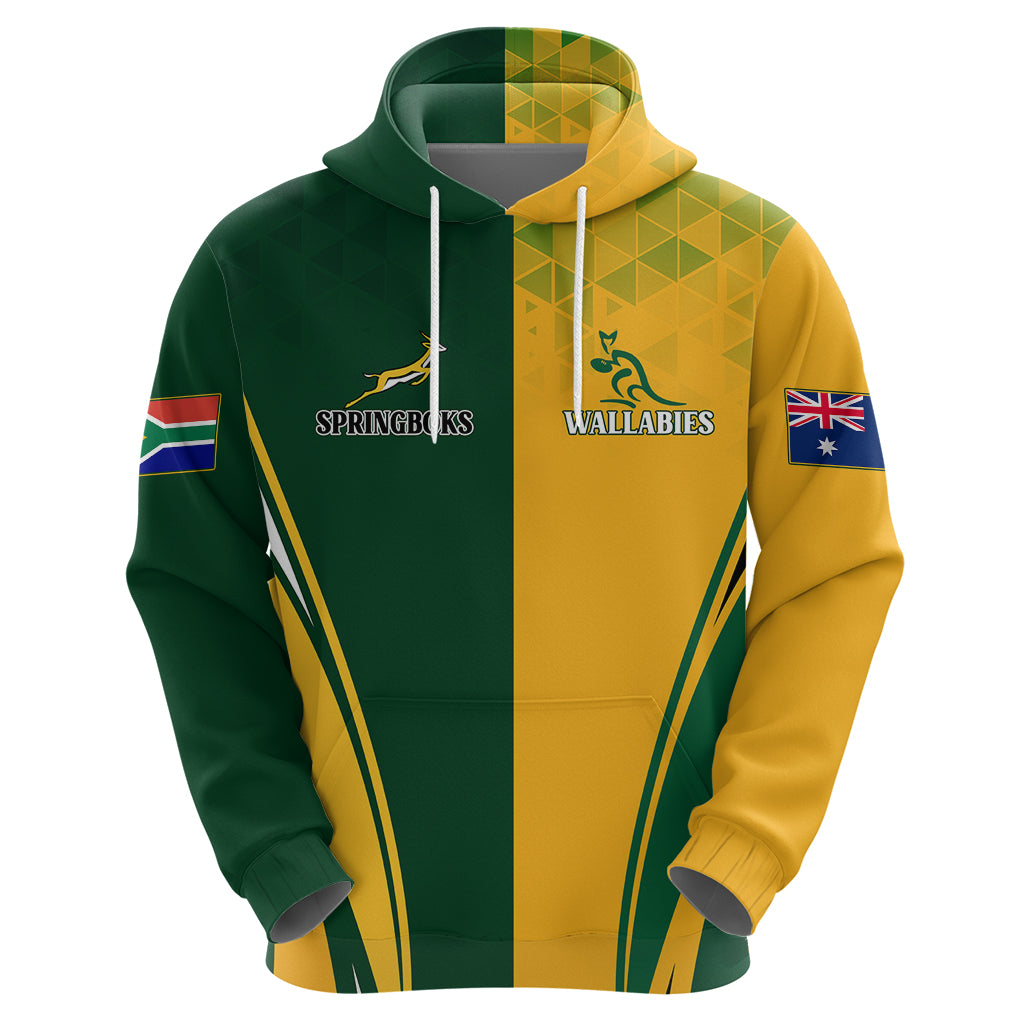 Personalised Australia Mix South Africa Rugby Hoodie Wallabies And Springboks - Champions Special Ver - Wonder Print Shop