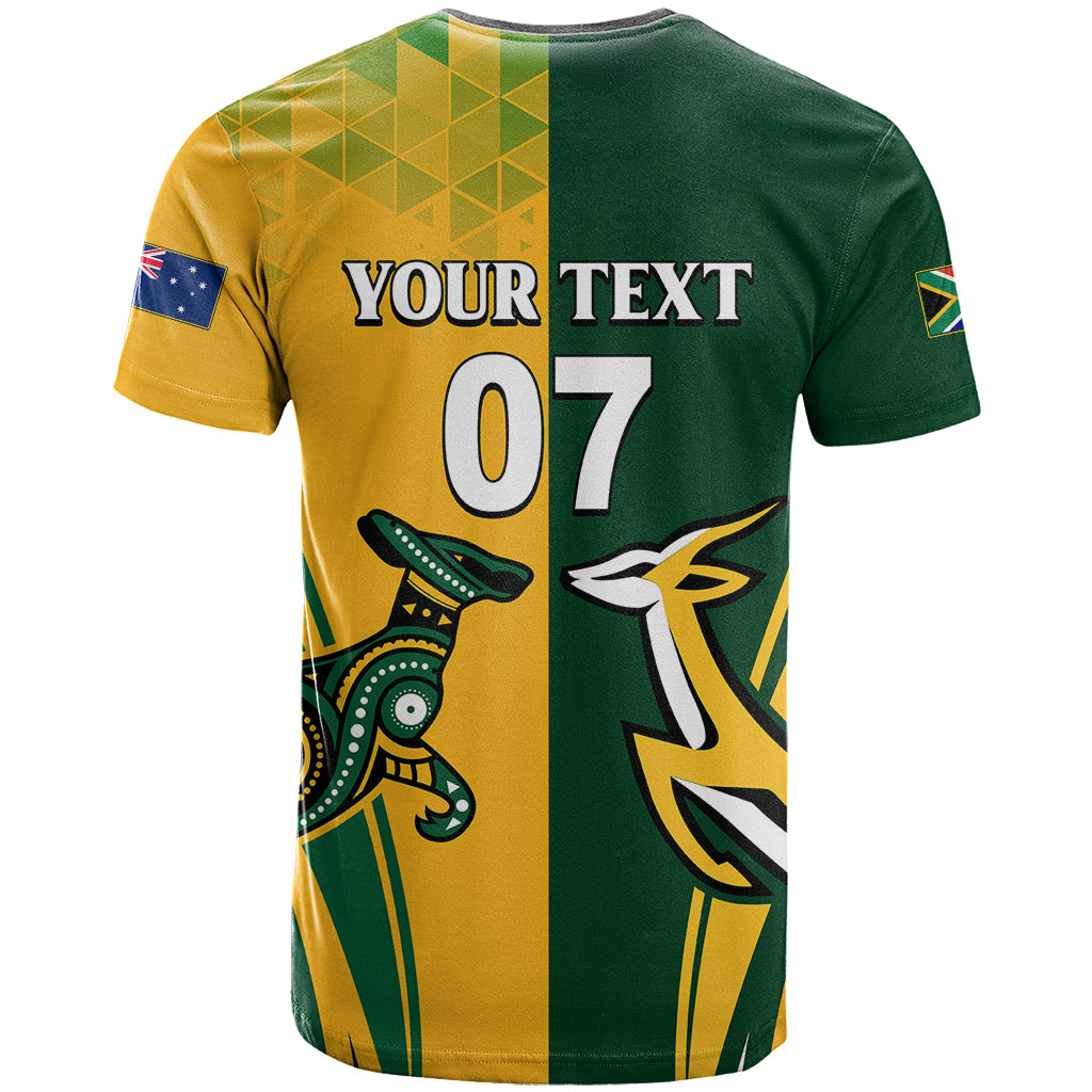 Personalised Australia Mix South Africa Rugby T Shirt Wallabies And Springboks - Champions Special Ver - Wonder Print Shop