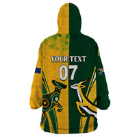 Personalised Australia Mix South Africa Rugby Wearable Blanket Hoodie Wallabies And Springboks - Champions Special Ver - Wonder Print Shop