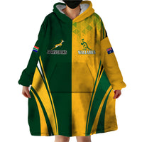 Personalised Australia Mix South Africa Rugby Wearable Blanket Hoodie Wallabies And Springboks - Champions Special Ver - Wonder Print Shop