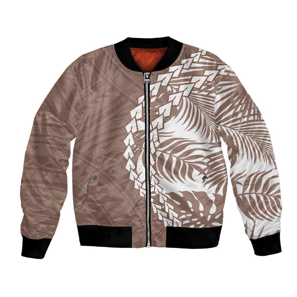 Polynesian Pride Bomber Jacket Polynesia Tribal - Tropical Brown LT7 - Wonder Print Shop