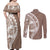 polynesian-pride-couples-matching-off-shoulder-maxi-dress-and-long-sleeve-button-shirts-polynesia-tribal-tropical-brown