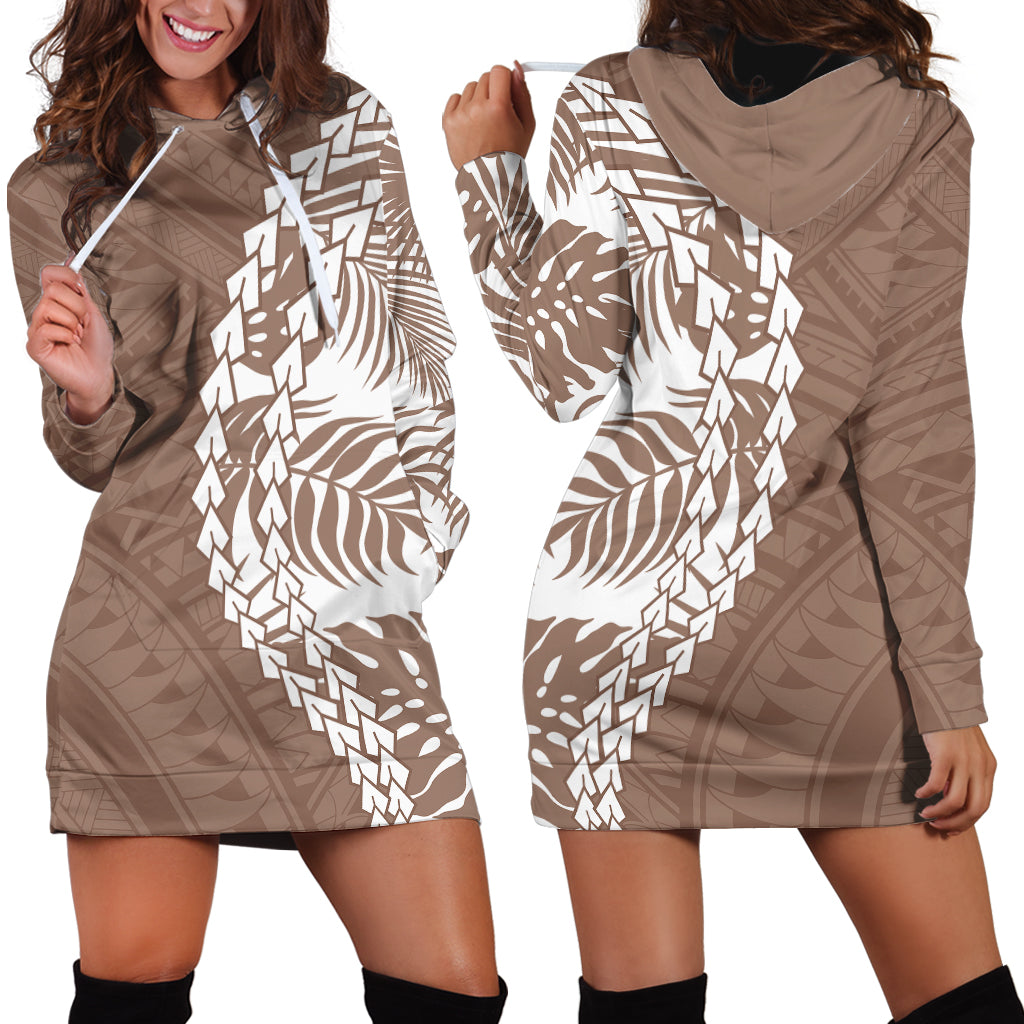 Polynesian Pride Hoodie Dress Polynesia Tribal - Tropical Brown - Wonder Print Shop