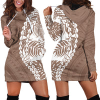 Polynesian Pride Hoodie Dress Polynesia Tribal - Tropical Brown - Wonder Print Shop