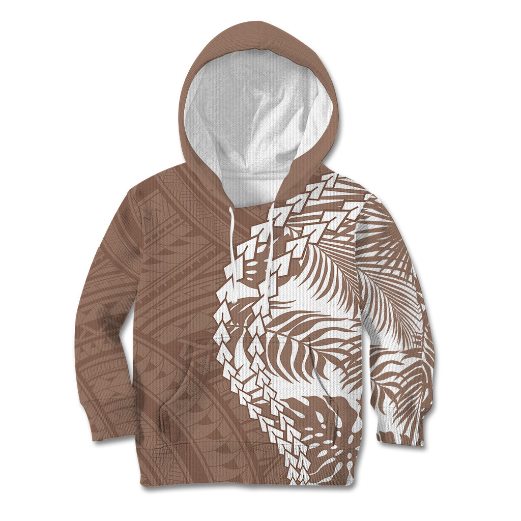 Polynesian Pride Kid Hoodie Polynesia Tribal - Tropical Brown - Wonder Print Shop