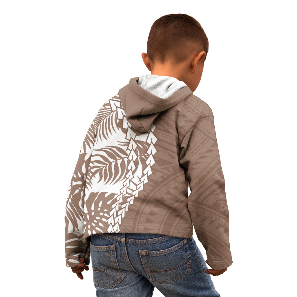 Polynesian Pride Kid Hoodie Polynesia Tribal - Tropical Brown - Wonder Print Shop