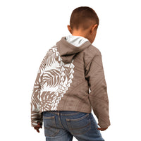 Polynesian Pride Kid Hoodie Polynesia Tribal - Tropical Brown - Wonder Print Shop