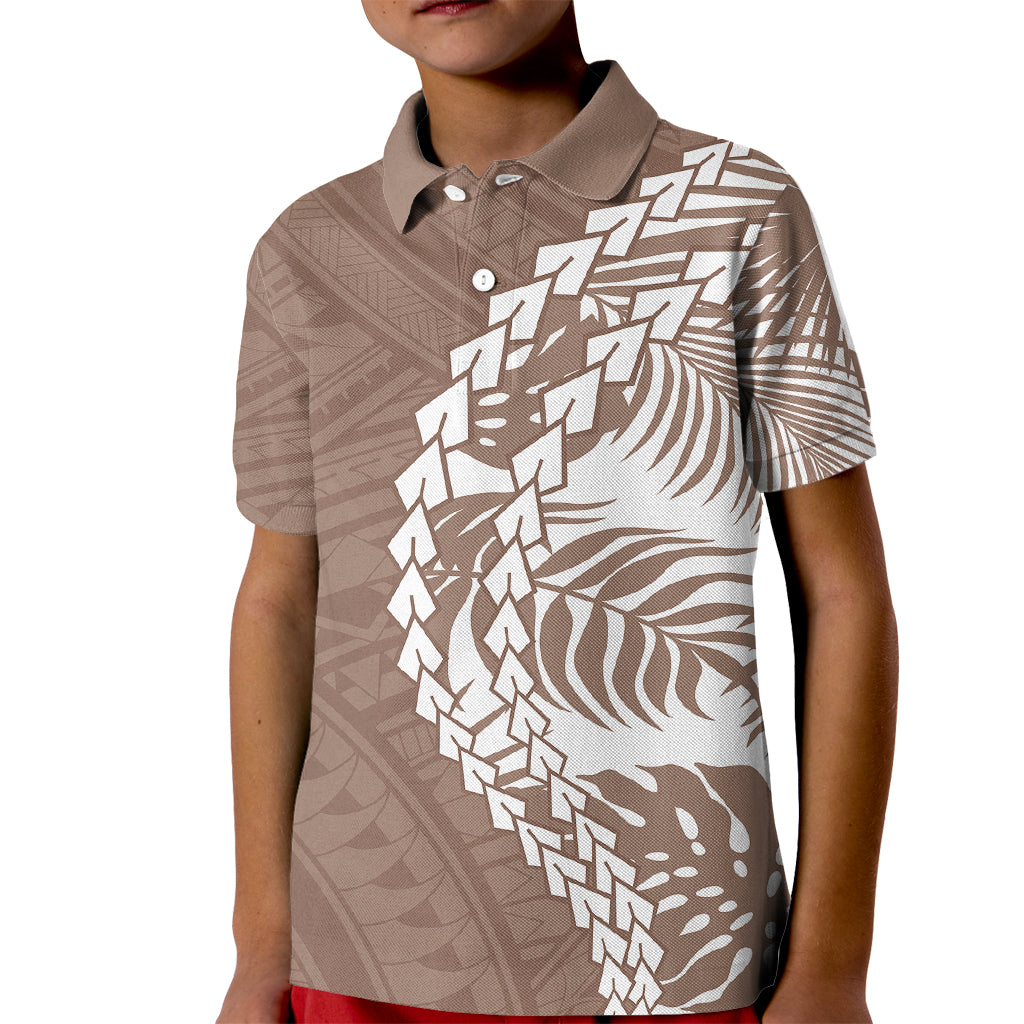 Polynesian Pride Kid Polo Shirt Polynesia Tribal - Tropical Brown - Wonder Print Shop